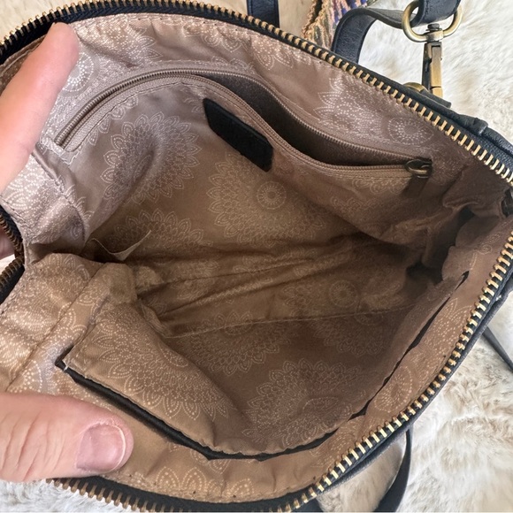 Joy Susan Black Vegan Leather Small Crossbody Wristlet Bag Convertible - Picture 7 of 10